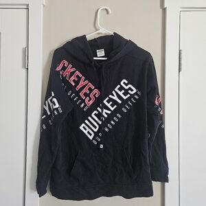 Victoria Sectret PINK Black Buckeyes Hoodie Sweater Ohio State Football Xs Small